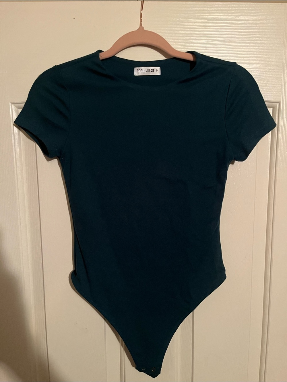 Popular 21 Women's Short Sleeve Teal Bodysuit